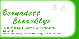 bernadett csereklye business card